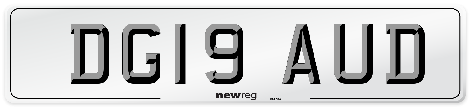 DG19 AUD Number Plate from New Reg